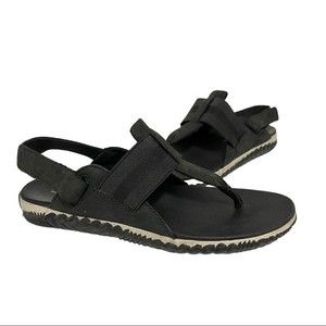Sorel Out N About Womens Leather Strappy Sandals Black Size 6.5